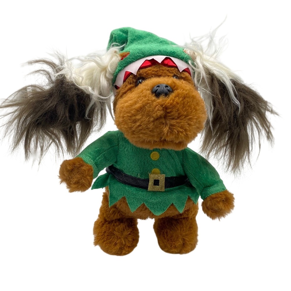 Elf Dog Animated Holiday Plush Christmas Green Outfit Fuzzy Brown‎ Ears VIDEO
